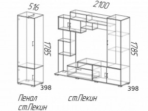 Гостиная Пекин с пеналом Ясень Шимо в Юрюзани - yuryuzan.magazinmebel.ru | фото - изображение 2