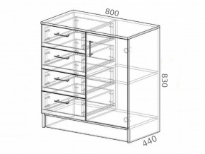 Комод К800-1Д ЛДСП белый в Юрюзани - yuryuzan.magazinmebel.ru | фото - изображение 2