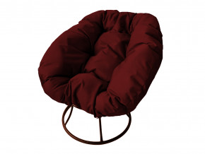 Кресло Пончик без ротанга бордовая подушка в Юрюзани - yuryuzan.magazinmebel.ru | фото