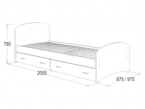 Кровать-6 одинарная с 2-мя ящиками 900*2000 венге в Юрюзани - yuryuzan.magazinmebel.ru | фото - изображение 2