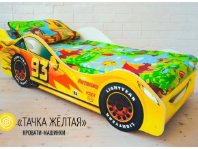 Кровать детская машина Тачка Желтая в Юрюзани - yuryuzan.magazinmebel.ru | фото