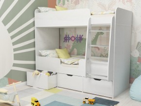 Кровать двухъярусная Малыш двойняшка белый в Юрюзани - yuryuzan.magazinmebel.ru | фото
