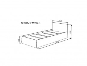 Кровать Мори КРМ 900.1 графит в Юрюзани - yuryuzan.magazinmebel.ru | фото - изображение 2