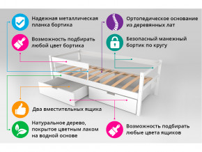 Кровать-тахта Svogen с ящиками и бортиком белый в Юрюзани - yuryuzan.magazinmebel.ru | фото - изображение 4