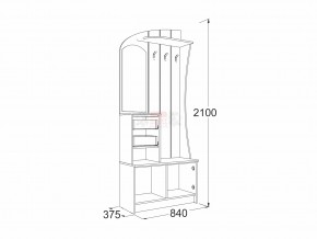 Прихожая Саша 20 ясень анкор в Юрюзани - yuryuzan.magazinmebel.ru | фото - изображение 2