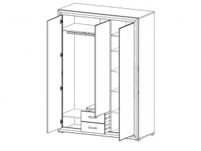 Шкаф B136-SZF3D2S Мальта сибирская лиственница в Юрюзани - yuryuzan.magazinmebel.ru | фото - изображение 2