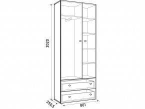 Шкаф ДМ 800 с 2 ящиками Ясень Шимо в Юрюзани - yuryuzan.magazinmebel.ru | фото - изображение 3