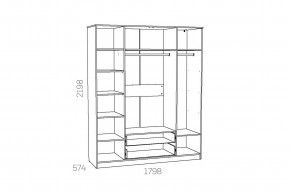 Шкаф комбинированный Оливия НМ 011.84 Х в Юрюзани - yuryuzan.magazinmebel.ru | фото - изображение 3