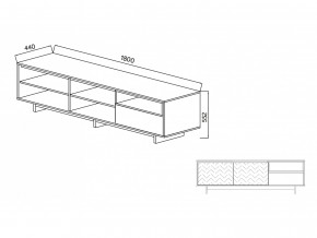 Тумба для ТВА Moderno-1800 В-1 Ф1 в Юрюзани - yuryuzan.magazinmebel.ru | фото - изображение 2